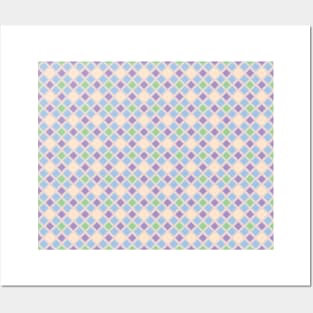 Checkers Pattern - Rainbow checkers pattern design Posters and Art